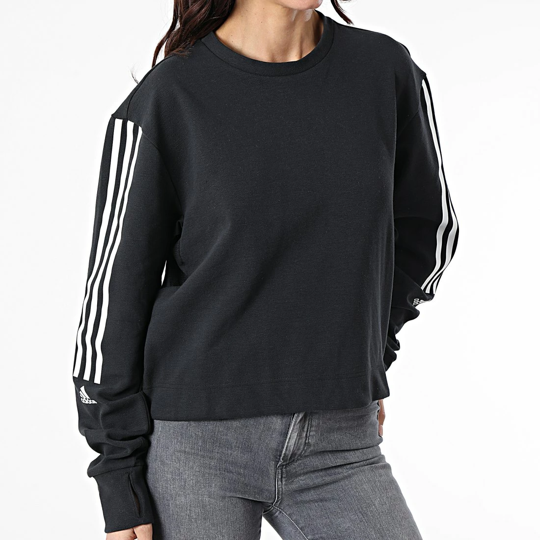 Coupon 🔥 Sweat Crewneck Femme A Bandes HD1730 Noir de Adidas Performance ✔️ 7 Coupon 🔥 Sweat Crewneck Femme A Bandes HD1730 Noir de Adidas Performance ✔️ – Image 5