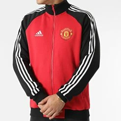 Coupon 😀 Veste Zippée Manchester United FC 21 H63993 Rouge Noir de Adidas Performance 😍