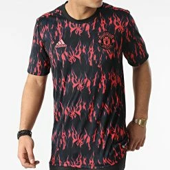 Vente flash 👏 Tee 👕 Shirt Manchester United FC H63947 Noir Rouge de Adidas Performance ✔️