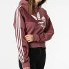 De gros 🤩 Sweat Capuche Femme Crop HC7035 Bordeaux de Adidas Originals ✔️ -Pas Cher adidas Magasin adidas 300192 HC7035 20220301T142022 01