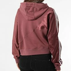 De gros 🤩 Sweat Capuche Femme Crop HC7035 Bordeaux de Adidas Originals ✔️ -Pas Cher adidas Magasin adidas 300192 HC7035 20220301T142029 06