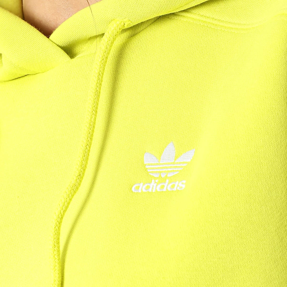 Grosses soldes 🥰 Sweat Capuche Femme Crop A Bandes HC7532 Vert Fluo de Adidas Originals 💯 4 Grosses soldes 🥰 Sweat Capuche Femme Crop A Bandes HC7532 Vert Fluo de Adidas Originals 💯 – Image 2