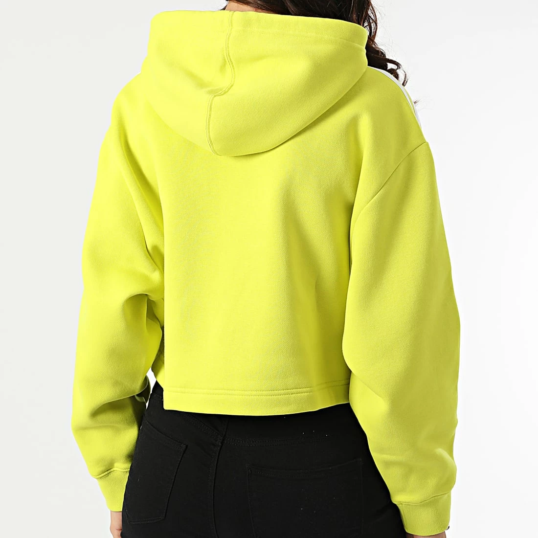 Grosses soldes 🥰 Sweat Capuche Femme Crop A Bandes HC7532 Vert Fluo de Adidas Originals 💯 8 Grosses soldes 🥰 Sweat Capuche Femme Crop A Bandes HC7532 Vert Fluo de Adidas Originals 💯 – Image 6