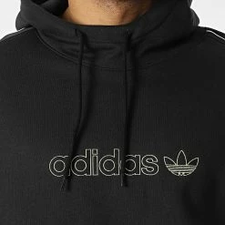 Offres 👍 Sweat Capuche Shadow Stripe H31284 Noir de Adidas Originals 😀 -Pas Cher adidas Magasin adidas 301707 H31284 20220210T135312 02