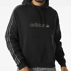 Offres 👍 Sweat Capuche Shadow Stripe H31284 Noir de Adidas Originals 😀 -Pas Cher adidas Magasin adidas 301707 H31284 20220210T135314 03
