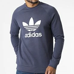 Grosses soldes 🎁 Sweat Crewneck Trefoil HE9490 Bleu Marine de Adidas Originals 🤩 -Pas Cher adidas Magasin adidas 303005 HE9490 20220215T155959 05