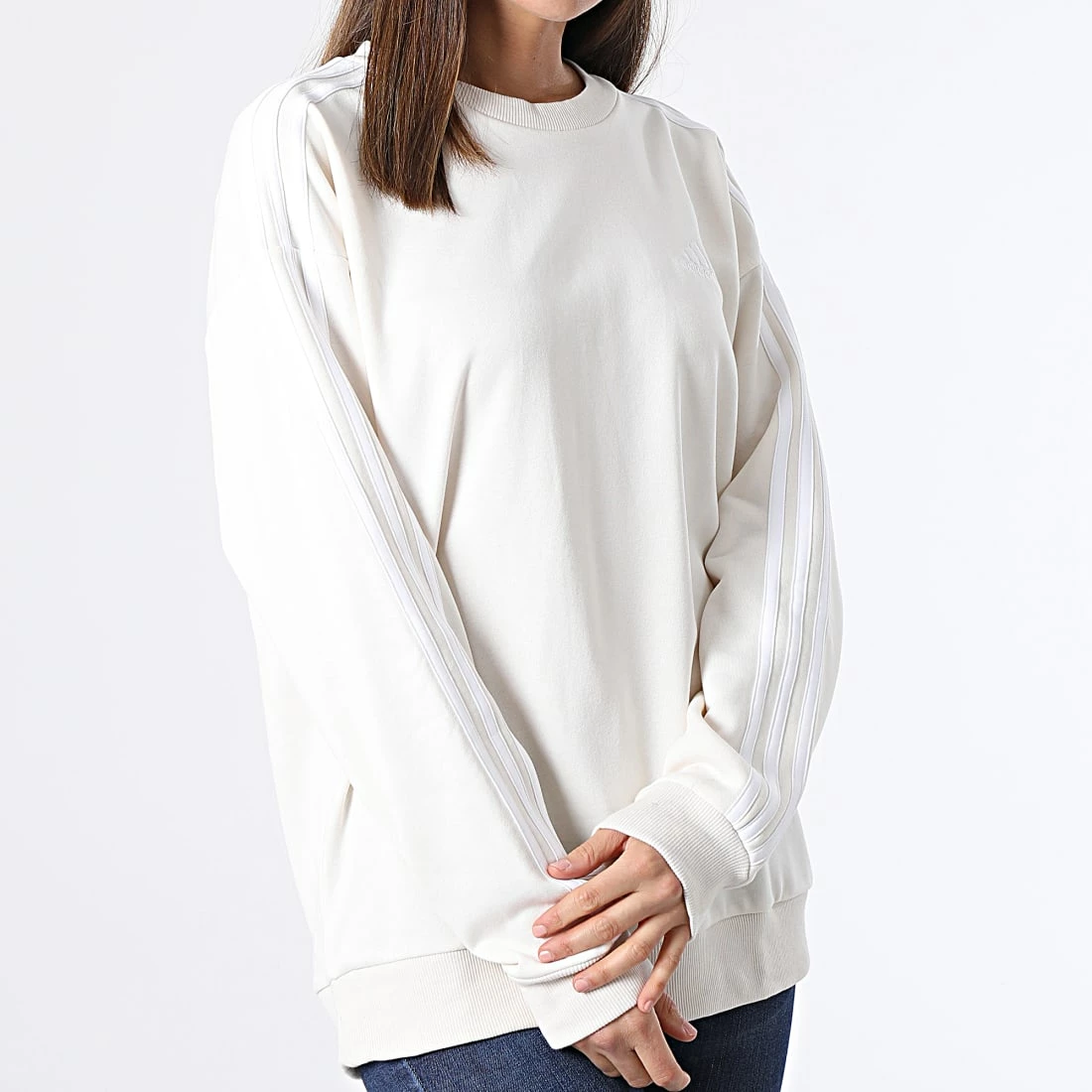 Vente flash 🔥 Sweat Crewneck A Bandes Femme HC9125 Beige de adidas 😉 5 Vente flash 🔥 Sweat Crewneck A Bandes Femme HC9125 Beige de adidas 😉 – Image 3