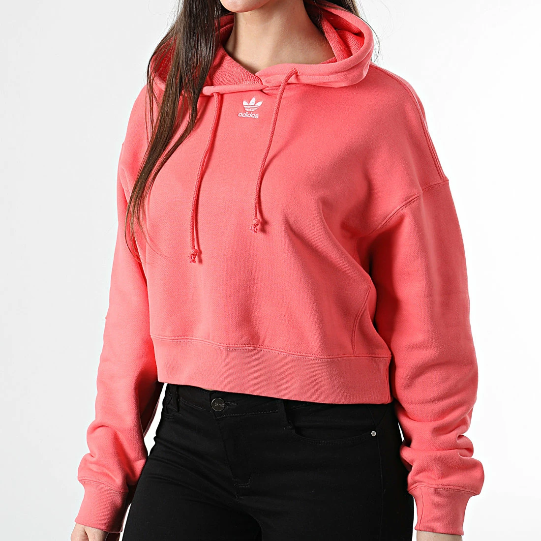 Meilleur prix ⌛ Sweat Capuche Femme Crop HC4592 Rose de Adidas Originals ❤️ 5 Meilleur prix ⌛ Sweat Capuche Femme Crop HC4592 Rose de Adidas Originals ❤️ – Image 3