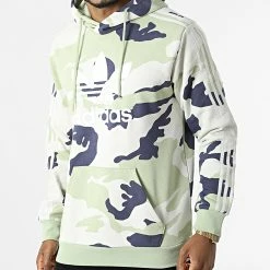 Meilleure vente 👍 Sweat Capuche Camouflage HF4886 Vert de Adidas Originals 🔔