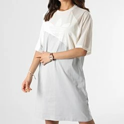 Meilleure vente 🎁 Robe Tee 👕 Shirt Femme HC0636 Beige Gris de Adidas Originals 🤩 -Pas Cher adidas Magasin adidas 306959 HC0636 20220325T133514 03