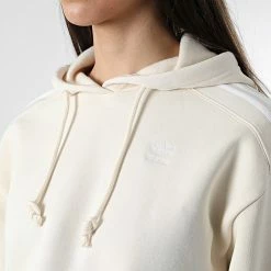 Vente flash 👍 Sweat Capuche Femme Crop HC2018 Beige de Adidas Originals 🔥 -Pas Cher adidas Magasin adidas 308325 HC2018 20220310T160559 02