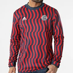 Nouveau 😉 Sweat Crewneck FC Bayern 21 HA2650 Rouge Bleu Marine de Adidas Performance 🎁