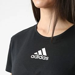 Remise ⭐ Tee 👕 Shirt Femme Crop HA1192 Noir de Adidas Performance 🤩 -Pas Cher adidas Magasin adidas 308530 HA1192 20220310T161327 02