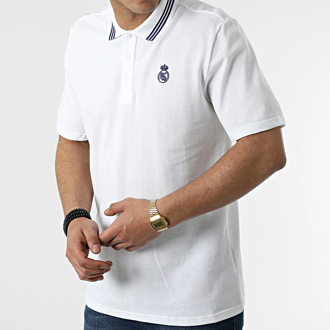 Sortie 👍 Polo Manches Courtes Real Madrid H59050 Blanc de Adidas Performance 🔥 5 Sortie 👍 Polo Manches Courtes Real Madrid H59050 Blanc de Adidas Performance 🔥 – Image 3