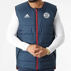Coupon 🤩 Veste Zippée Sans Manches Réversible FC Bayern HG1132 Bleu Marine Rouge de adidas 👏 -Pas Cher adidas Magasin adidas 309466 HG1132 20220415T155147 03