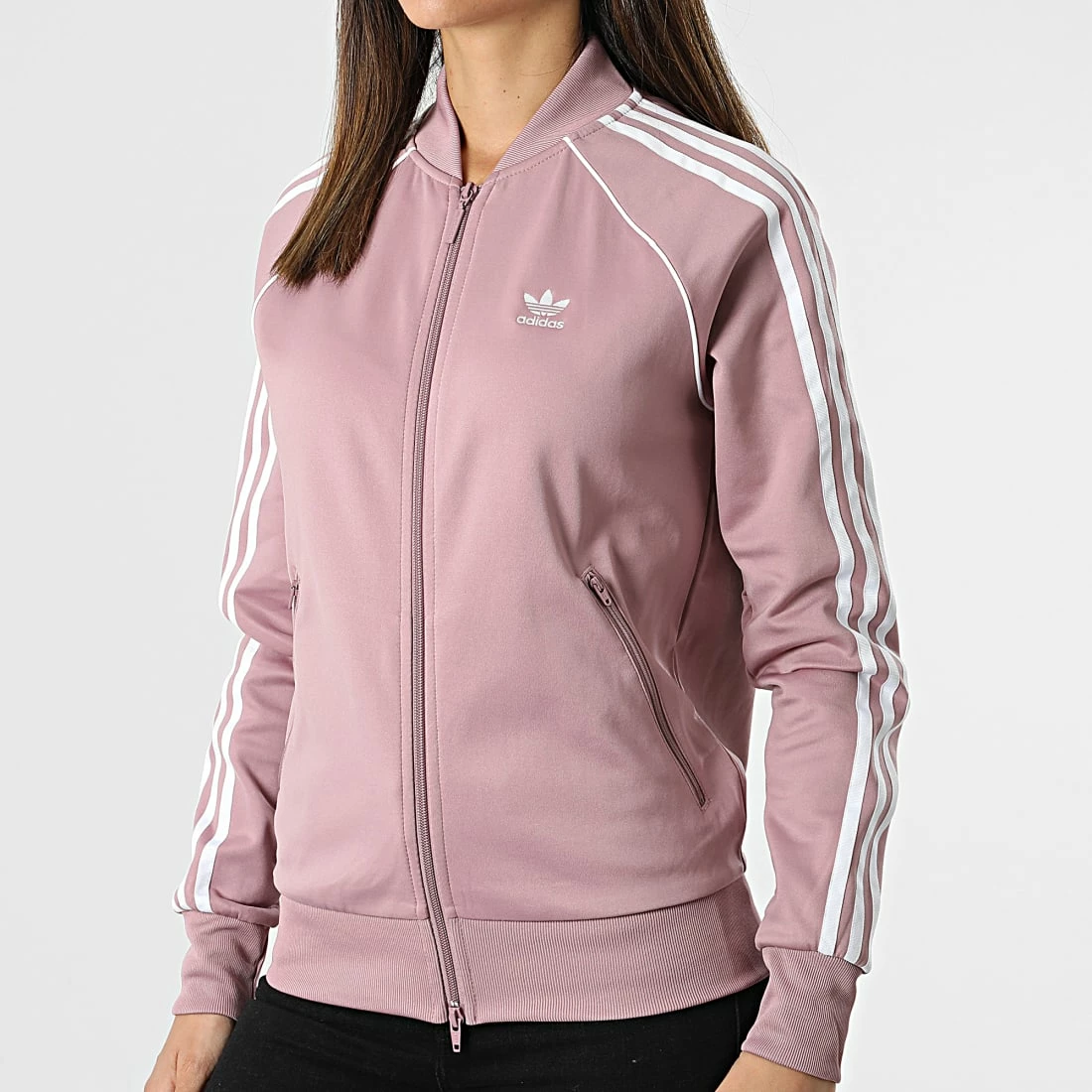 Nouveau ❤️ Veste Zippée Femme A Bandes HE9563 Rose de Adidas Originals 🔥 5 Nouveau ❤️ Veste Zippée Femme A Bandes HE9563 Rose de Adidas Originals 🔥 – Image 3