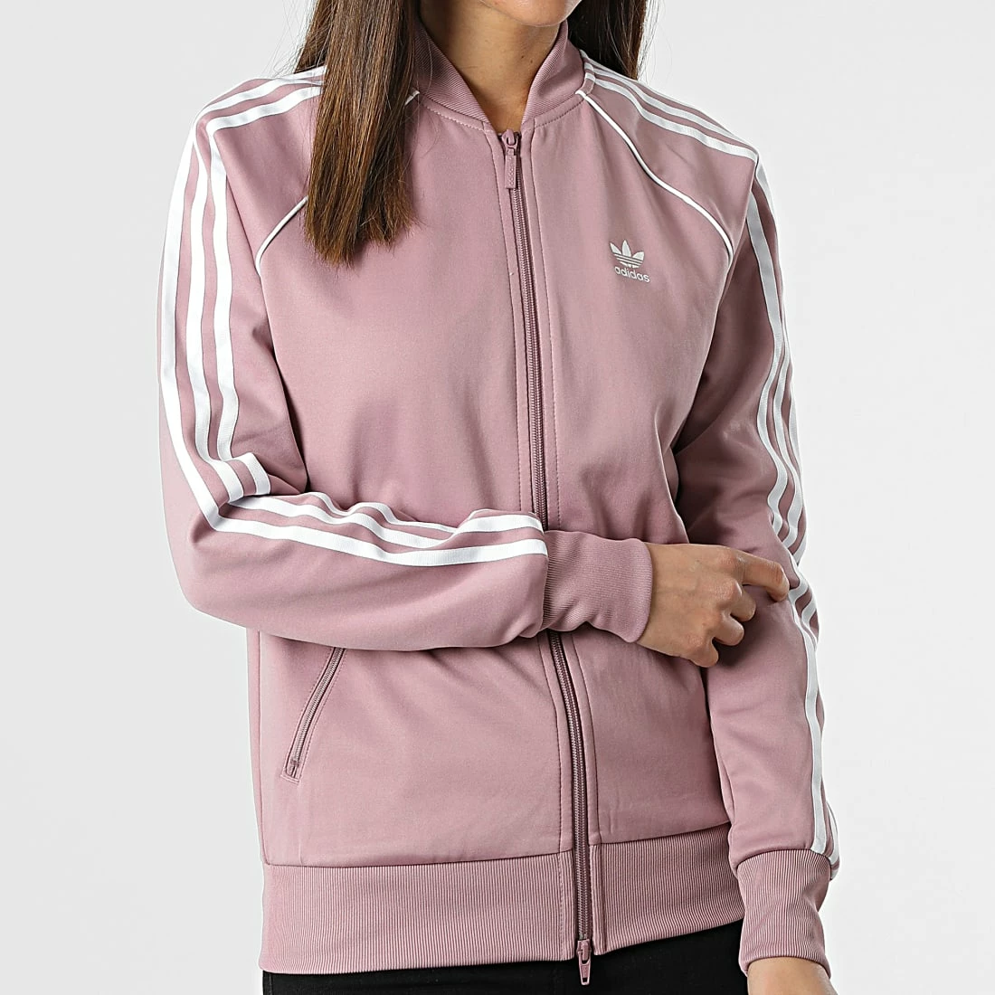 Nouveau ❤️ Veste Zippée Femme A Bandes HE9563 Rose de Adidas Originals 🔥 6 Nouveau ❤️ Veste Zippée Femme A Bandes HE9563 Rose de Adidas Originals 🔥 – Image 4