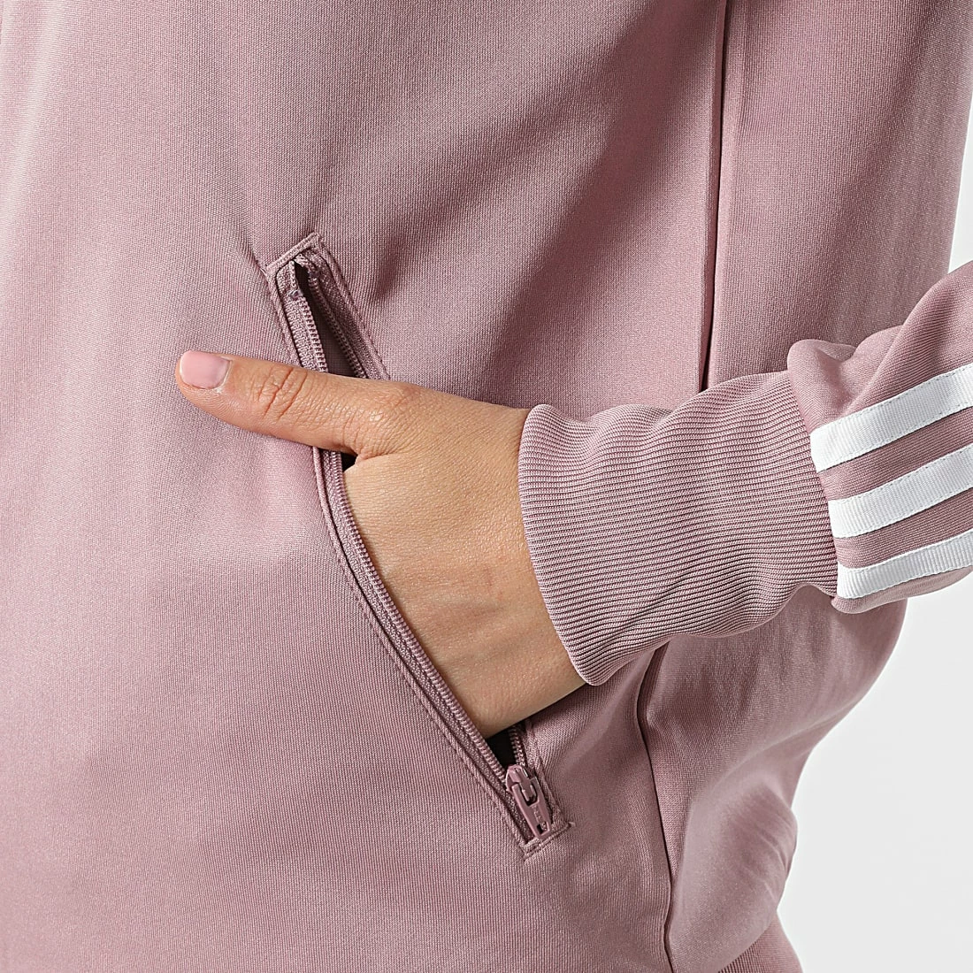 Nouveau ❤️ Veste Zippée Femme A Bandes HE9563 Rose de Adidas Originals 🔥 7 Nouveau ❤️ Veste Zippée Femme A Bandes HE9563 Rose de Adidas Originals 🔥 – Image 5