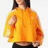 Remise 💯 Sweat Capuche Femme Crop HC2015 Orange de Adidas Originals 👏