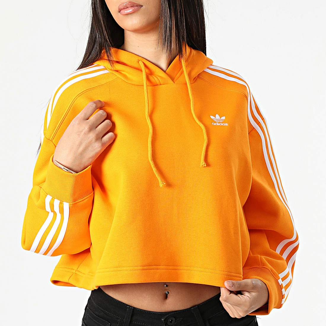 Remise 💯 Sweat Capuche Femme Crop HC2015 Orange de Adidas Originals 👏 3 Remise 💯 Sweat Capuche Femme Crop HC2015 Orange de Adidas Originals 👏