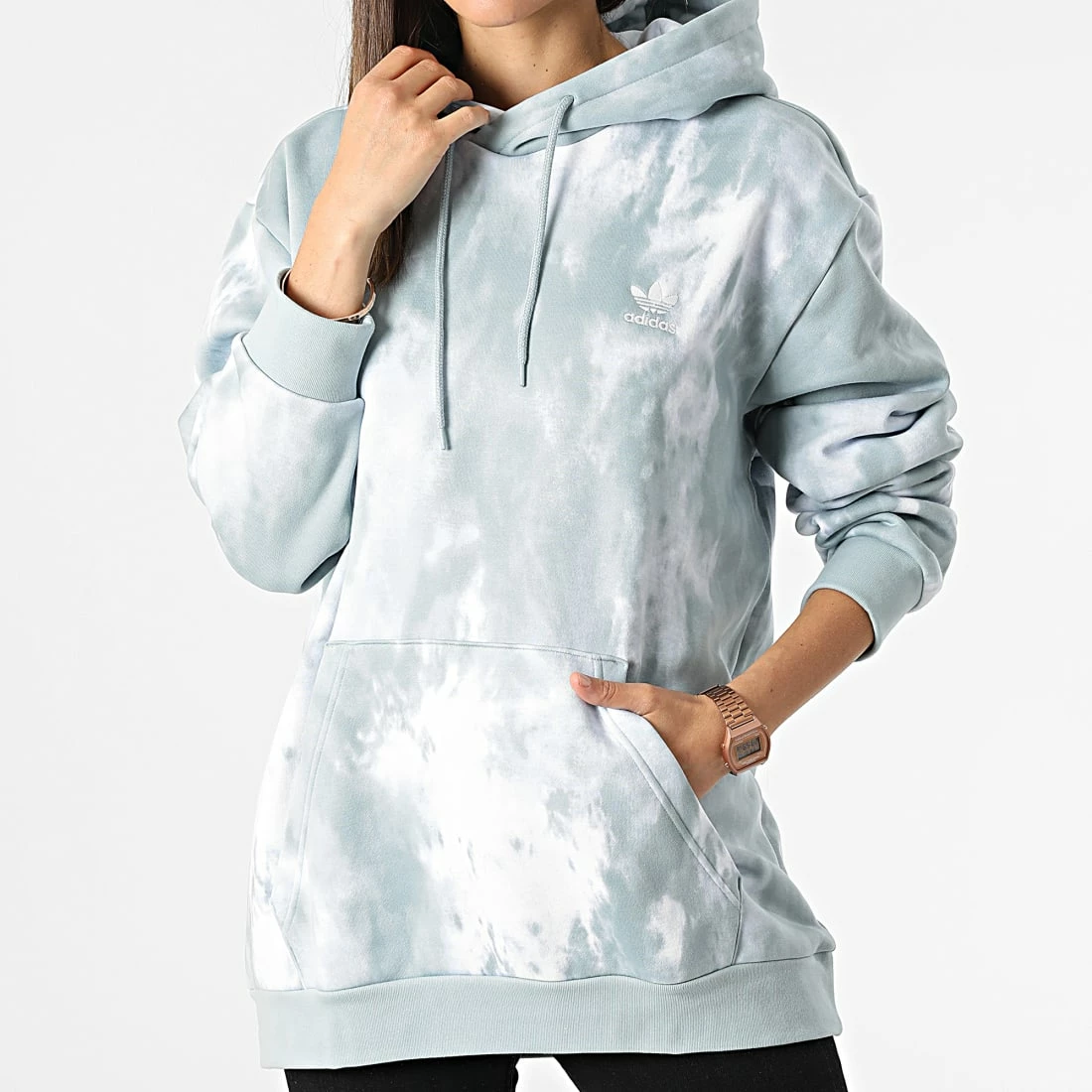 Vente flash 😍 Sweat Capuche Femme Essential HE9436 Gris Vert de Adidas Originals 💯 3 Vente flash 😍 Sweat Capuche Femme Essential HE9436 Gris Vert de Adidas Originals 💯