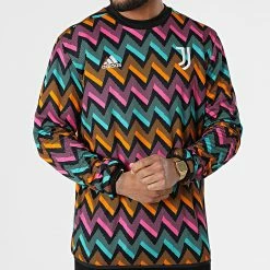 Vente flash 🎉 Sweat Crewneck Juve 21 HB0442 Noir Orange Rose Turquoise de Adidas Performance ⌛ -Pas Cher adidas Magasin adidas 311995 HB0442 20220408T160353 03