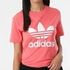 Meilleure affaire 🔥 Tee 👕 Shirt Femme Trefoil HE7871 Rose de Adidas Originals 🥰