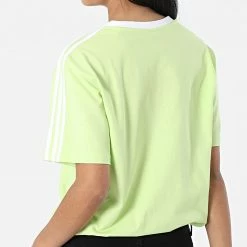 Nouveau 🎁 Tee 👕 Shirt Femme A Bandes 3 Stripes HF7256 Vert de Adidas Performance 👍 -Pas Cher adidas Magasin adidas 313674 HF7256 20220415T155910 06