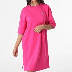 Meilleur prix ❤️ Robe Sweat Crewneck Femme HG6238 Rose de Adidas Originals 🔔