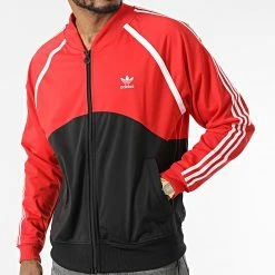 Offres 🤩 Veste Zippée A Bandes SST HC2076 Noir Rouge de Adidas Originals ⭐ -Pas Cher adidas Magasin adidas 315911 HC2076 20220509T151328 05