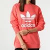 Promo ❤️ Sweat Crewneck Femme HE9537 Rose de Adidas Originals 🛒