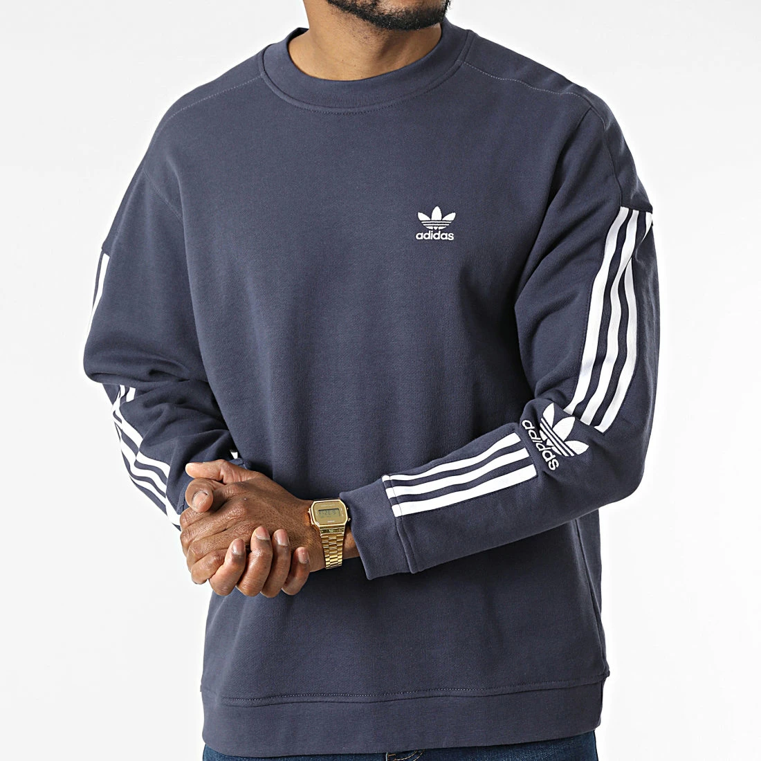 Les meilleures critiques de ❤️ Sweat Crewneck A Bandes HC1997 Bleu Marine de Adidas Originals 🛒 5 Les meilleures critiques de ❤️ Sweat Crewneck A Bandes HC1997 Bleu Marine de Adidas Originals 🛒 – Image 3