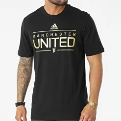 Offres 🎁 Tee 👚 Shirt Manchester United FC HG1246 Noir Doré de Adidas Performance 🧨