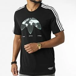 Meilleure vente 🎉 Tee 👚 Shirt A Bandes United HF4906 Noir de Adidas Originals 😀 -Pas Cher adidas Magasin adidas 319168 HF4906 20220517T161308 05