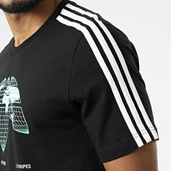 Meilleure vente 🎉 Tee 👚 Shirt A Bandes United HF4906 Noir de Adidas Originals 😀 -Pas Cher adidas Magasin adidas 319168 HF4906 20220517T161309 06