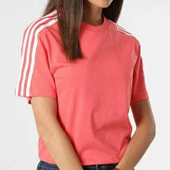 Grosses soldes 😉 Tee 👚 Shirt A Bandes Femme HF7455 Saumon de Adidas Originals ⭐ -Pas Cher adidas Magasin adidas 319609 HF7455 20220518T151308 05