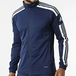 Le moins cher 🤩 Veste Zippée A Bandes HC6279 Bleu Marine de Adidas Performance 💯