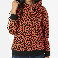 Bon marché ⭐ Sweat Capuche Léopard Femme HC4476 Orange Noir de Adidas Originals ⭐