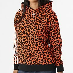 Bon marché ⭐ Sweat Capuche Léopard Femme HC4476 Orange Noir de Adidas Originals ⭐ -Pas Cher adidas Magasin adidas 320080 HC4476 20220530T160639 03