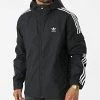 Meilleure vente ⭐ Veste Zippée Capuche A Bandes GN3475 Noir de Adidas Originals 😍