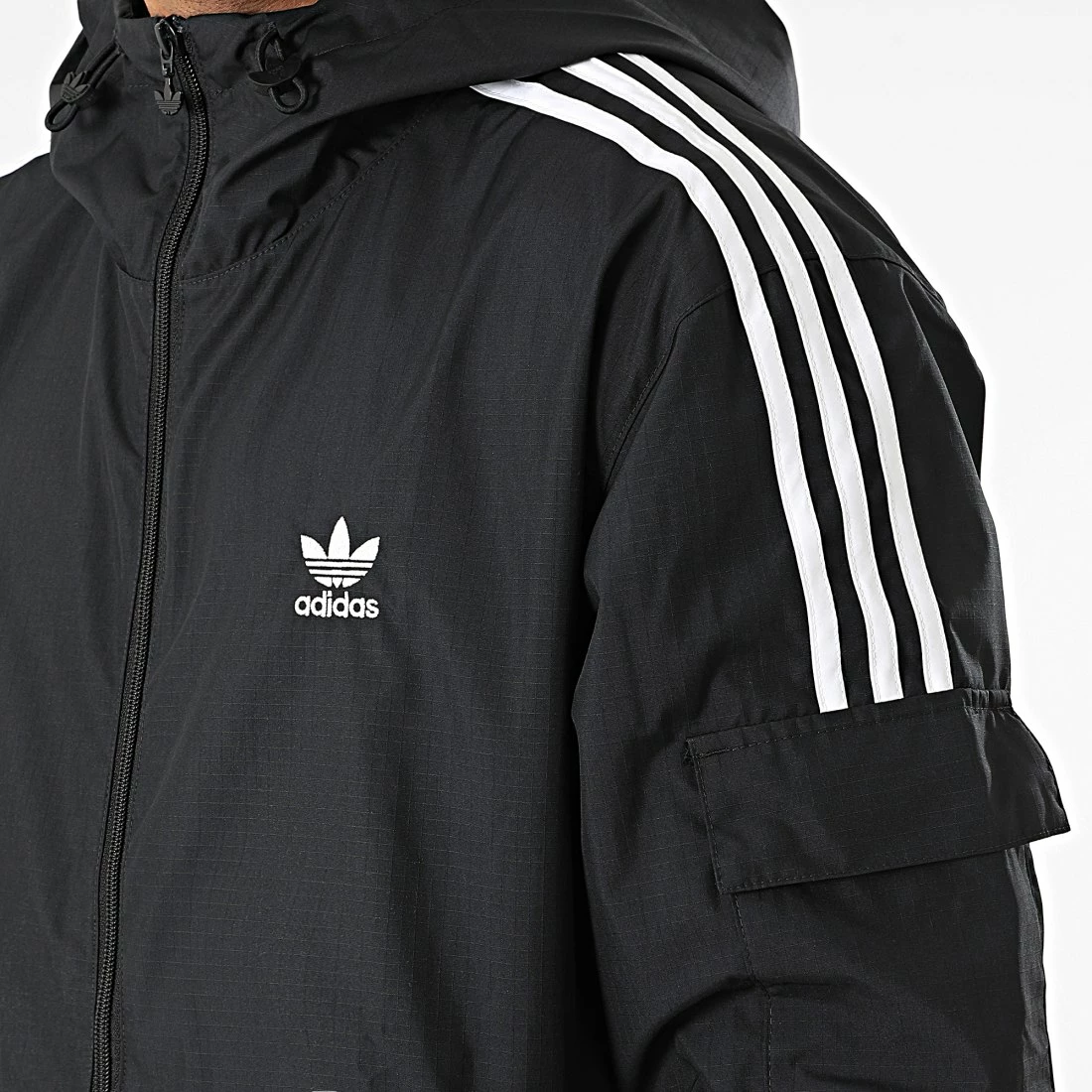 Meilleure vente ⭐ Veste Zippée Capuche A Bandes GN3475 Noir de Adidas Originals 😍 4 Meilleure vente ⭐ Veste Zippée Capuche A Bandes GN3475 Noir de Adidas Originals 😍 – Image 2