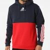 Le moins cher 🌟 Sweat Capuche A Bandes HL1983 Rouge Bleu Marine Blanc de Adidas Performance ⭐ -Pas Cher adidas Magasin adidas 321417 HL1983 20220530T160954 01