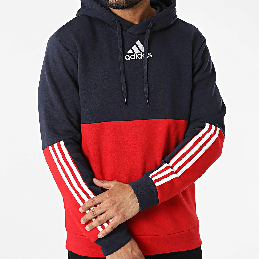 Le moins cher 🌟 Sweat Capuche A Bandes HL1983 Rouge Bleu Marine Blanc de Adidas Performance ⭐ 5 Le moins cher 🌟 Sweat Capuche A Bandes HL1983 Rouge Bleu Marine Blanc de Adidas Performance ⭐ – Image 3