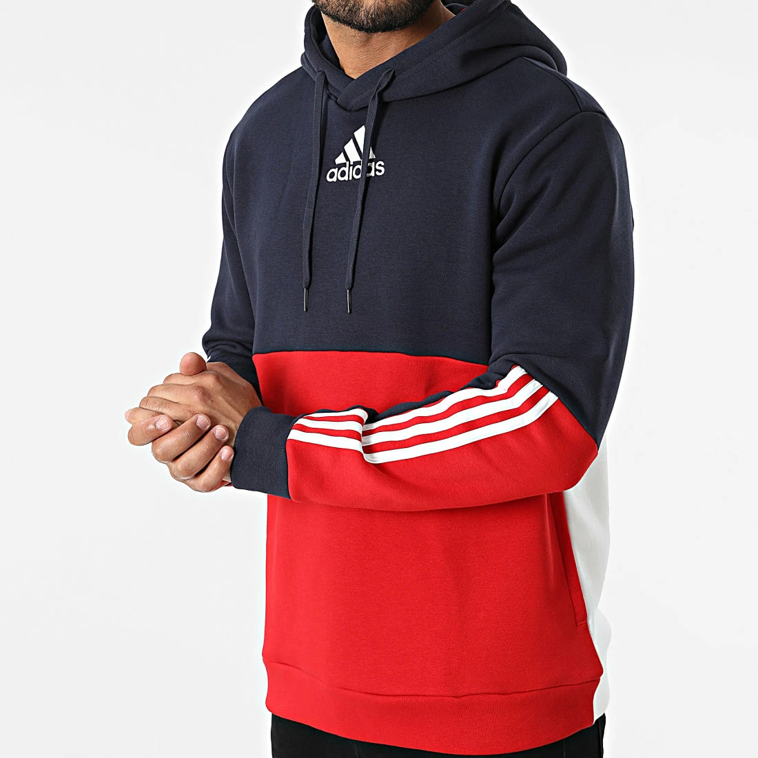 Le moins cher 🌟 Sweat Capuche A Bandes HL1983 Rouge Bleu Marine Blanc de Adidas Performance ⭐ 7 Le moins cher 🌟 Sweat Capuche A Bandes HL1983 Rouge Bleu Marine Blanc de Adidas Performance ⭐ – Image 5