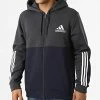 Coupon 👍 Sweat Zippé Capuche A Bandes HK2879 Bleu Marine Gris Anthracite Noir de Adidas Performance 🌟 -Pas Cher adidas Magasin adidas 321516 HK2879 20220610T144310 01
