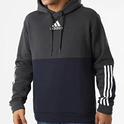 Top 10 ⭐ Sweat Capuche A Bandes HL1984 Gris Anthracite Bleu Marine Noir de Adidas Performance 🎁