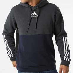 Top 10 ⭐ Sweat Capuche A Bandes HL1984 Gris Anthracite Bleu Marine Noir de Adidas Performance 🎁 -Pas Cher adidas Magasin adidas 321518 HL1984 20220610T144245 05