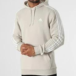 Sortie 🤩 Sweat Capuche A Bandes 3 Stripes HL2265 Beige de Adidas Performance 👏 -Pas Cher adidas Magasin adidas 321525 HL2265 20220607T161246 03