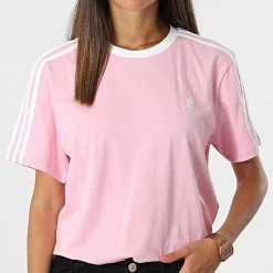 Bon marché 😀 Tee 👚 Shirt Femme HL2134 Rose de Adidas Performance 🧨