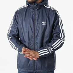 Meilleure affaire 🤩 Veste Zippée A Bandes Lock Up HC2006 Bleu Marine de Adidas Originals 🔔 -Pas Cher adidas Magasin adidas 322150 HC2007 20220614T143900 03